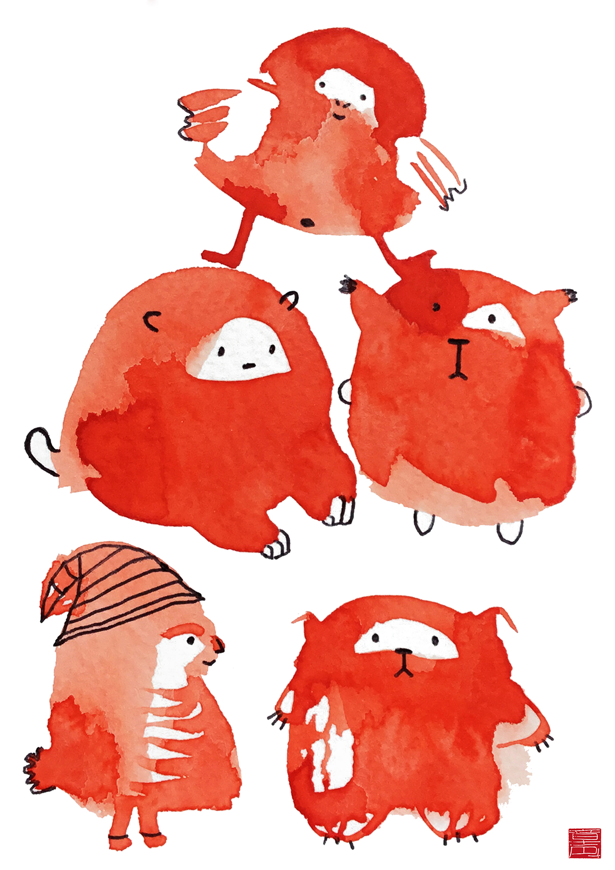 Red doodles